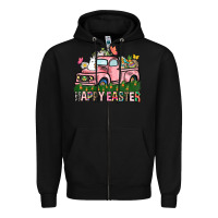 Black Happy Easter Day truck Zipper Hoodie - HowdyJamesFarm
