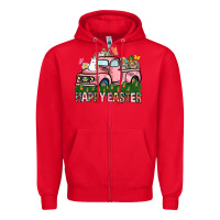 Red Happy Easter Day truck Zipper Hoodie - HowdyJamesFarm