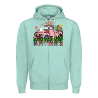 Seafoam Happy Easter Day truck Zipper Hoodie - HowdyJamesFarm
