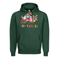 Sports Green Happy Easter Day truck Zipper Hoodie - HowdyJamesFarm