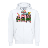 White Happy Easter Day truck Zipper Hoodie - HowdyJamesFarm