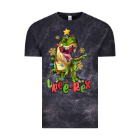 Cloud Black tree rex trex christmas dinosaur Vintage Tee - MaliasSmallBusiness