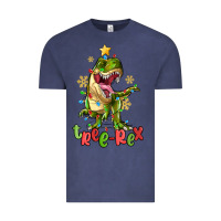 Vintage Denim tree rex trex christmas dinosaur Vintage Tee - MaliasSmallBusiness