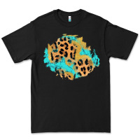 Black glitter leopard turquoise patch Premium Tee - AdoDesignShop
