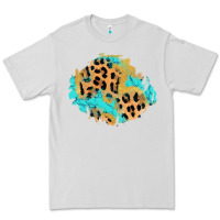 Dove Grey glitter leopard turquoise patch Premium Tee - AdoDesignShop