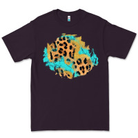 Plum glitter leopard turquoise patch Premium Tee - AdoDesignShop