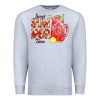 Heather Grey sweet summer time waterolor Premium Sweatshirt - CowCowDesign