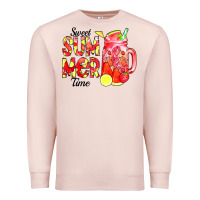 Pale Pink sweet summer time waterolor Premium Sweatshirt - CowCowDesign