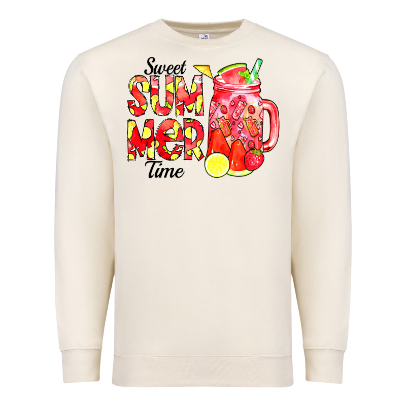 Sweet Summer Time Waterolor Premium Sweatshirt by CowCowDesign | Teevron