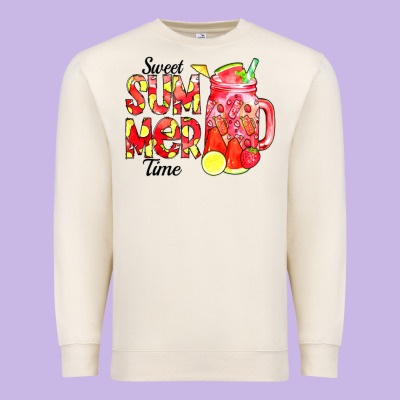 Sweet Summer Time Waterolor Premium Sweatshirt Designed By Cowcowdesign
