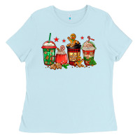 Baby Blue christmas cookies coffee Ladies Tee - Jasminsmagicworld