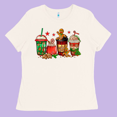Christmas Cookies Coffee Ladies Tee Designed By Jasminsmagicworld