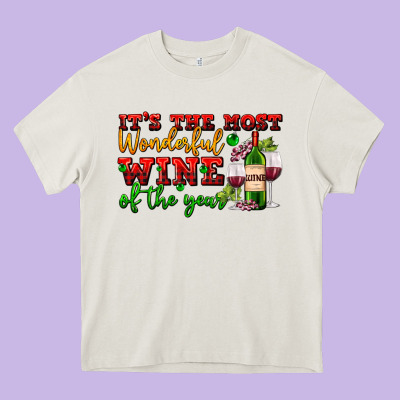 Its The Most Wonderful Wine Of The Year Heavy Core Tee Designed By Adodesignshop