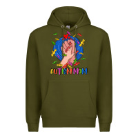 Army Green Autism Mom Premium Hoodie - CowGirlArtShop