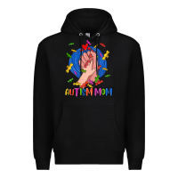 Black Autism Mom Premium Hoodie - CowGirlArtShop