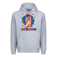 Heather Grey Autism Mom Premium Hoodie - CowGirlArtShop