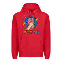 Red Autism Mom Premium Hoodie - CowGirlArtShop