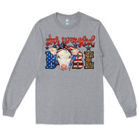 Heather Grey Western Star Spangled Baby Cow Long Sleeve Tee - LillyAllenDesigns
