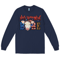 Navy Western Star Spangled Baby Cow Long Sleeve Tee - LillyAllenDesigns
