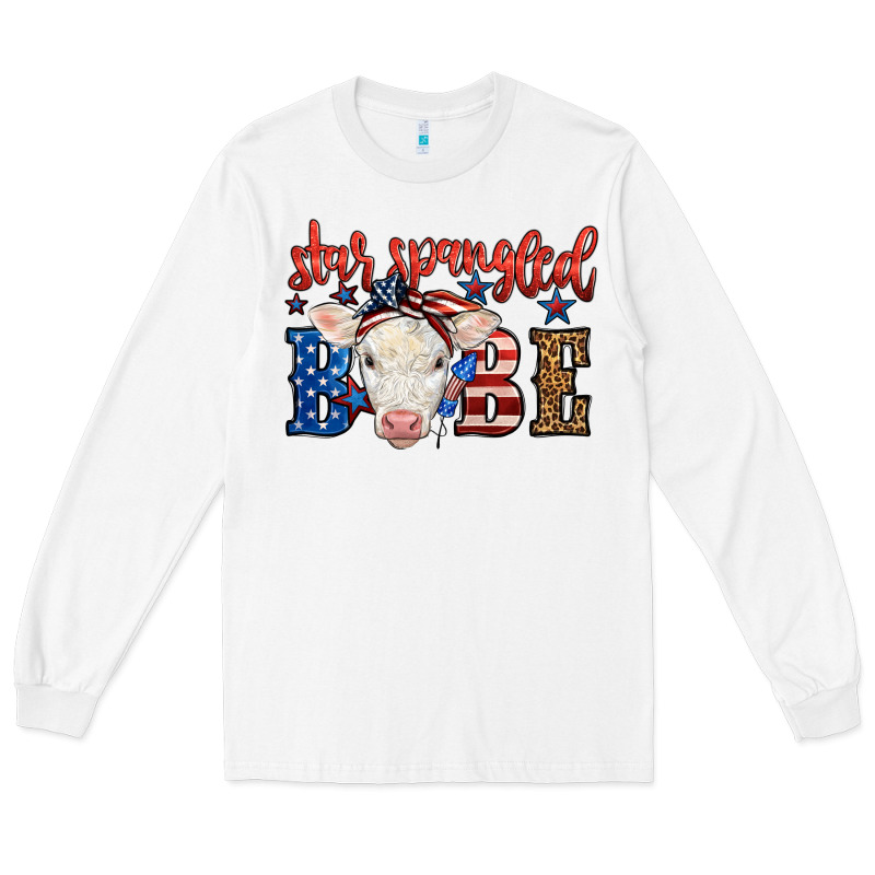 Western Star Spangled Baby Cow Long Sleeve Tee by LillyAllenDesigns | Teevron