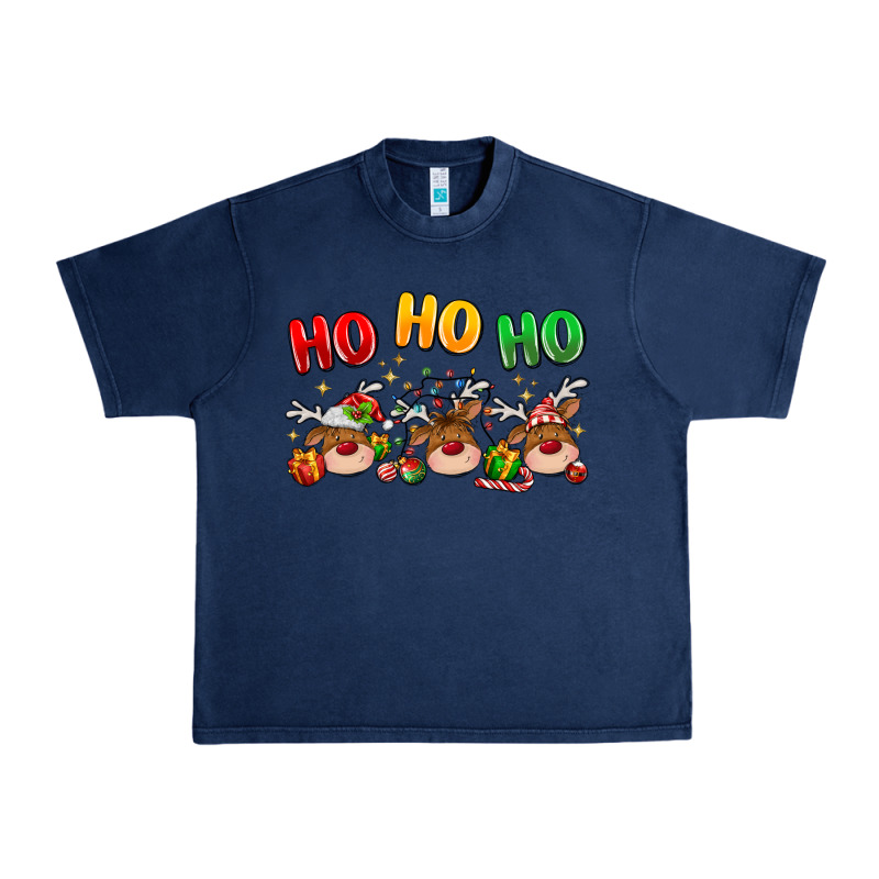 Ho Ho Ho Reindeer Urban Heavy Tee by MaliasSmallBusiness | Teevron