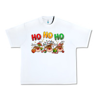 White ho ho ho reindeer Urban Heavy Tee - MaliasSmallBusiness