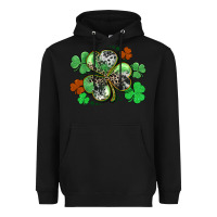 Black St. Patrick's Day shamrock leopard and cowhide Heavyweight Hoodie - CowGirlArtShop