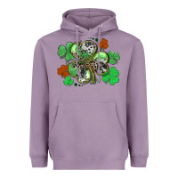 Lavender St. Patrick's Day shamrock leopard and cowhide Heavyweight Hoodie - CowGirlArtShop