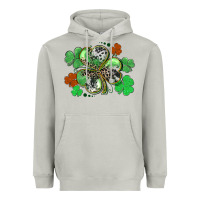 Moon Dust St. Patrick's Day shamrock leopard and cowhide Heavyweight Hoodie - CowGirlArtShop