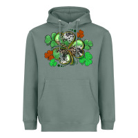 St. Patrick's Day Shamrock Leopard And Cowhide Heavyweight Hoodie | Teevron