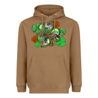 Toasted Coconut St. Patrick's Day shamrock leopard and cowhide Heavyweight Hoodie - CowGirlArtShop