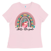 Bubblegum Pink hello 4th grade Ladies Tee - JahusDesignShop