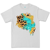 Dove Grey glitter leopard turquoise patch Premium Tee - AdoDesignShop