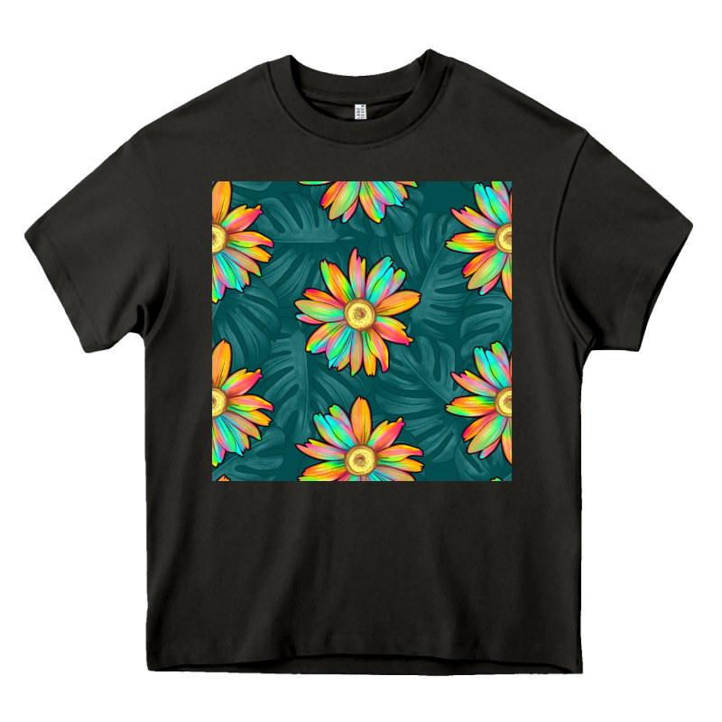 Colorful Tropical Flowers Seamless Pattern Heavy Core Tee by BundleAndBundleShop | Teevron