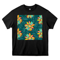 Black colorful tropical flowers seamless pattern Heavy Core Tee - BundleAndBundleShop