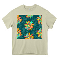 Mossy colorful tropical flowers seamless pattern Heavy Core Tee - BundleAndBundleShop