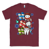 Burgundy ho ho ho teeth Classic Tee - CowhideDigitalArt