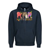 Navy Happy Easter Dental Zipper Hoodie - HowdyJamesFarm