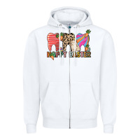 White Happy Easter Dental Zipper Hoodie - HowdyJamesFarm