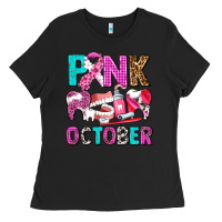 Black pink october Ladies Tee - AdoDesignShop