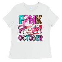 White pink october Ladies Tee - AdoDesignShop