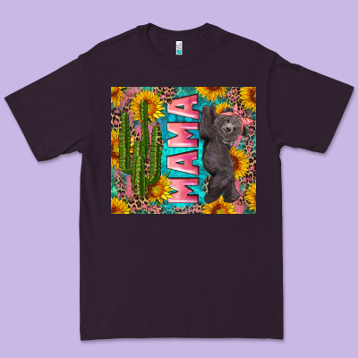 Western Mama With Baby Bear Premium Tee Designed By Artiststas