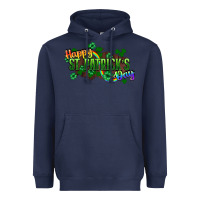 Navy Happy St. Patrick's Day Heavyweight Hoodie - HowdyJamesFarm