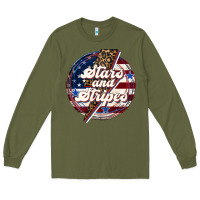 Army Green Western Stars and Stripes 4th of July Long Sleeve Tee - LillyAllenDesigns