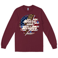Burgundy Western Stars and Stripes 4th of July Long Sleeve Tee - LillyAllenDesigns