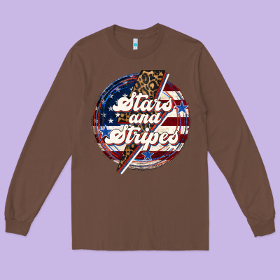 Western Stars And Stripes 4th Of July Long Sleeve Tee Designed By Lillyallendesigns
