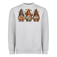 Heather Grey fall gnomes Heavyweight Sweatshirt - SublimationCraftShop