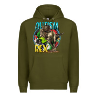 Army Green Autism Rex Premium Hoodie - CowGirlArtShop