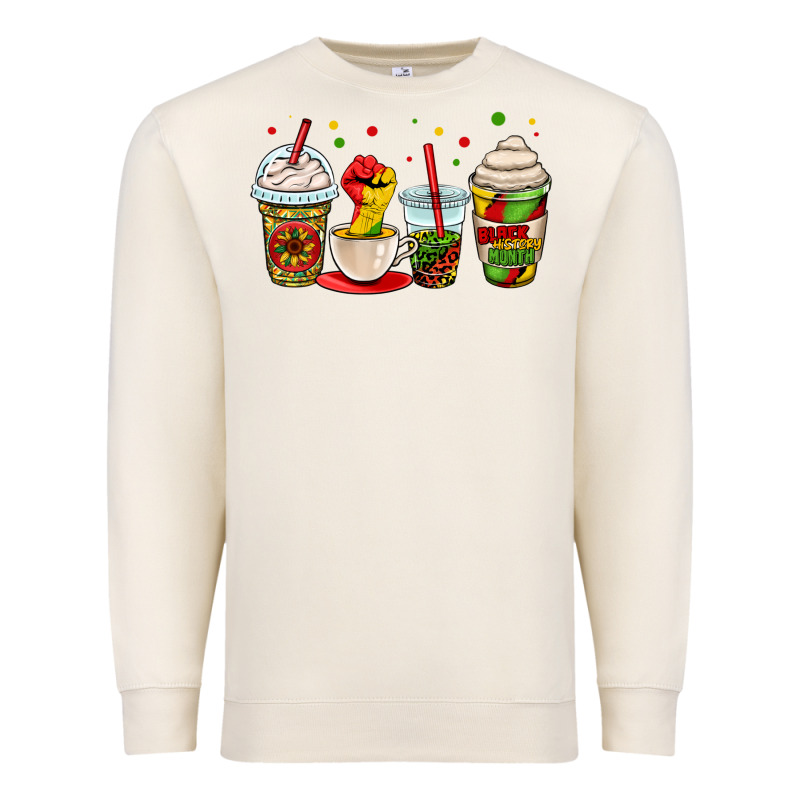 Juneteenth Bhm Coffee Cups Premium Sweatshirt by OliviaCreatesArt | Teevron
