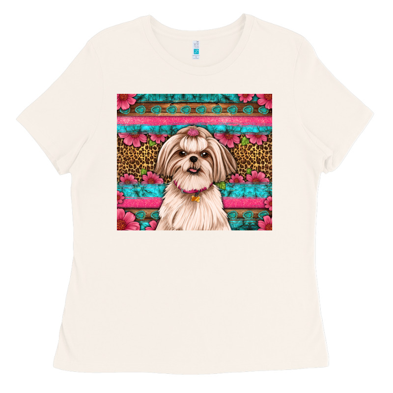 Shih Tzu Floral Tumbler Ladies Tee by Artiststas | Teevron